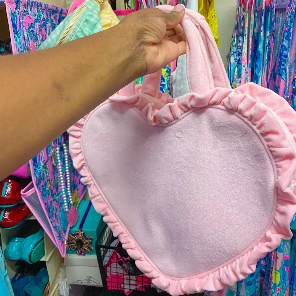 🌸SOLD🌸 Seeing Stars Stoney Clover Large Pink Heart Ruffle Tote